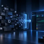 Focused software design simplifying disconnected and complex interface elements into a clear structured workflow.