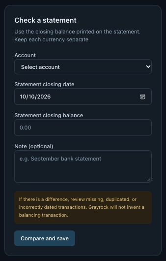 Check a Statement Balance