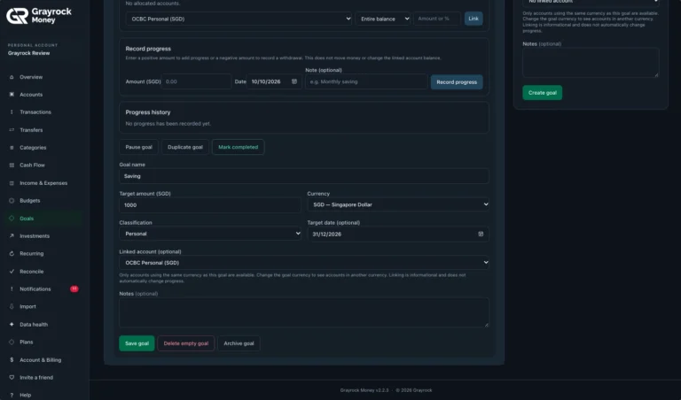 Manage Goal Settings